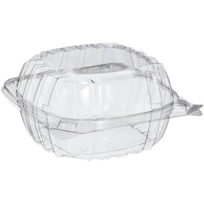 Dart ClearSeal Hinged-Lid Plastic Containers, 6 x 5 4/5 x 3, Clear, 500 per Carton - Image 1