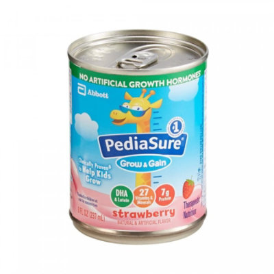 PediaSure Grow & Grain, Strawberry, 8 ounce Can, Ready to Use, 24 Count, Case. - Image 1