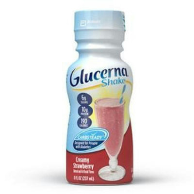 Glucerna Shake, Creamy Strawberry, 8 ounce Bottle, Ready to Use, 6 Count, Pack. - Image 1