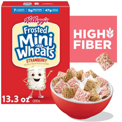 Kellogg's Frosted Mini-Wheats Strawberry High Fiber Breakfast Cereal - 13.3 Oz