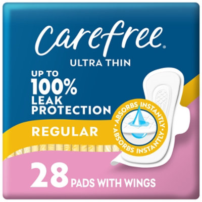 Carefree Ultra Thin Regular With Wings - 28 Count - Image 1