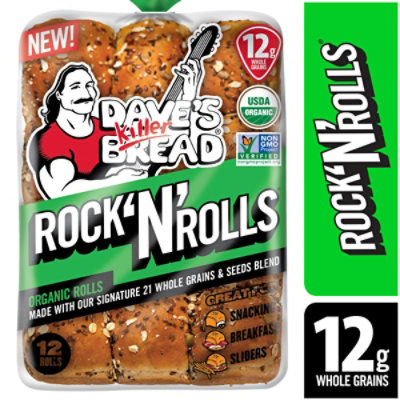 Dave's Killer Bread Rock 'N' Rolls Organic Snack Slider Breakfast Rolls - 12 Count - Image 2