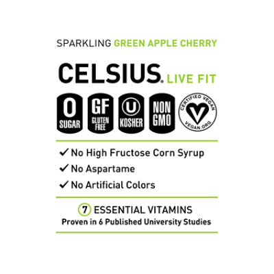 Celsius Green Apple Cherry - 12 Fl. Oz. - Image 4