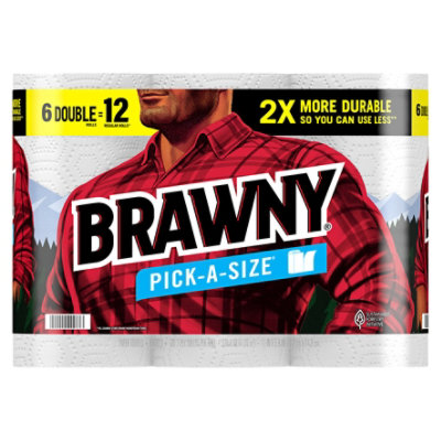 Brawny Pick-a-size Paper Towels Double Rolls - 6 Rolls - Image 3