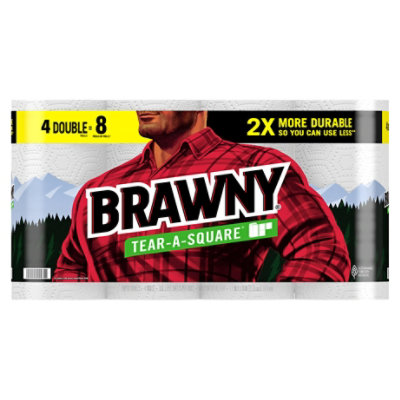 Brawny Tear-a-square Paper Towels 4 Double Rolls - 4 Rolls - Image 3