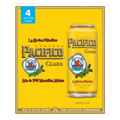 Pacifico Clara 4 Pack In Cans - 16 Fl. Oz. - Image 1