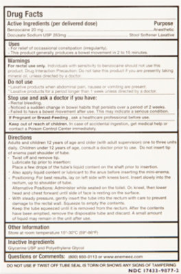 Enemeez Plus 283mg Docusate Sodium And 20mg Benzocaine Mini Enema - 2 Count - Image 5