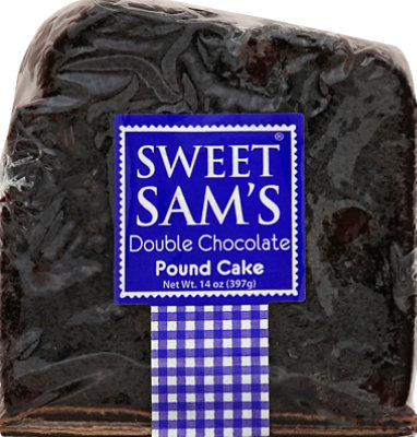 Sweet Sams Double Chocolate Pound Cake 1/4 Loaf Shrink Wrapped - 14 Oz - Image 2