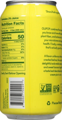 OLIPOP Banana Cream Prebiotic Soda Can - 12 Fl. Oz. - Image 6