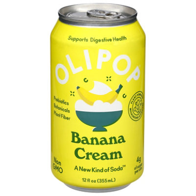 OLIPOP Banana Cream Prebiotic Soda Can - 12 Fl. Oz. - Image 2