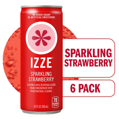 Izze Sparkling Juice Strawberry 6 Count - 8.4 Fl. Oz. - Image 1