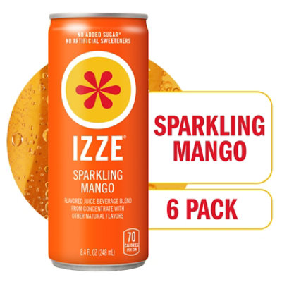 Izze Sparkling Juice Mango 6 Pack - 8.4 Fl. Oz. - Image 1