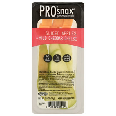 Pro2snax Sliced Apples & Mild Cheddar Cheese - 2.5 Oz - Image 2