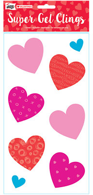 Mello Smello Hearts Super Gel Clings 6 x 12 Inch- Each - Image 1