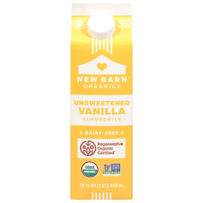New Barn Organic Unsweetened Vanilla Almond Milk - 32 Fl. Oz. - Image 1