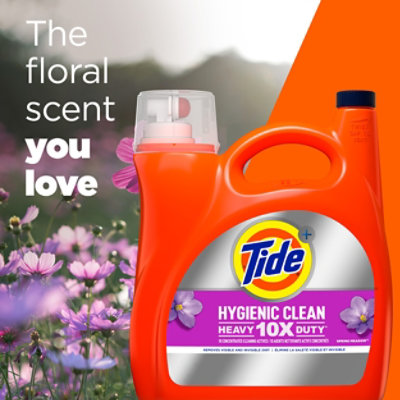 Tide He Heavy Duty Liquid Detergent Hygienic Clean Spring Meadow - 132 Fl. Oz. - Image 6