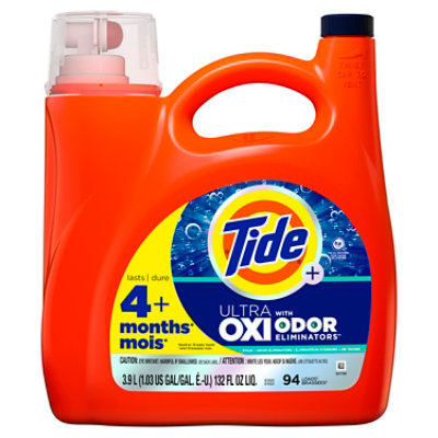 Tide He Plus Ultra Oxi With Odor Eliminators Liquid Detergent Original - 132 Fl. Oz. - Image 1