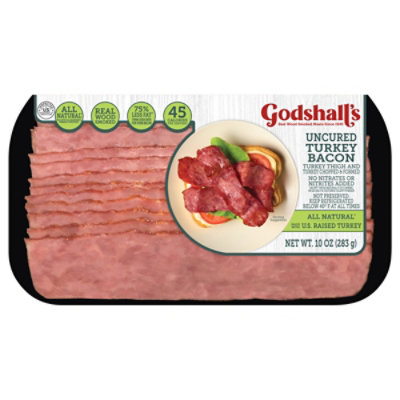 Godshalls Uncured Turkey Bacon -16-10 Oz - Image 1