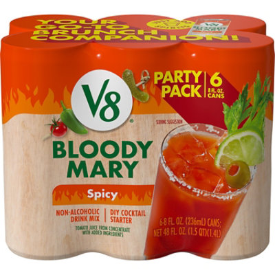 V8 100% Vegetable Juice Bloody Mary Spicy Mix - 6-8 Fl. Oz. - Image 1