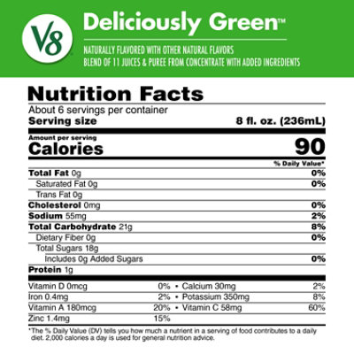 V8 Blends Deliciously Green Juice 46 Fl Oz - 46 FZ - Image 4