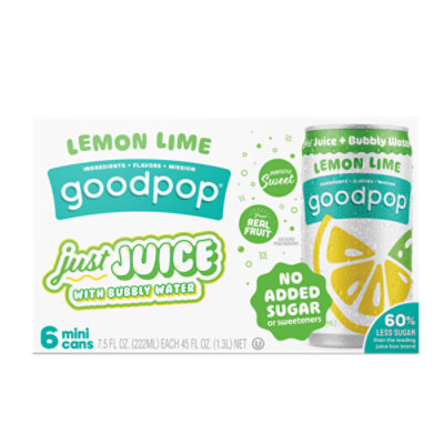 Goodpops Sparkling Water Lemon Lime - 6-7.5 Fl. Oz. - Image 1