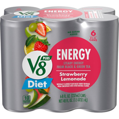 V8 +Energy Diet Strawberry Lemonade Juice Energy Drink - 6-8 Fl. Oz. - Image 1