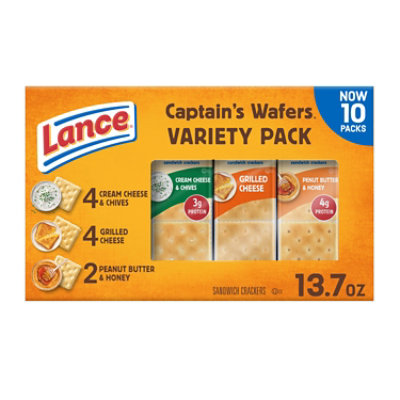 Lance Captain's Wafers Sandwich Crackers Variety Multipack - 10-1.37 Oz - Image 1