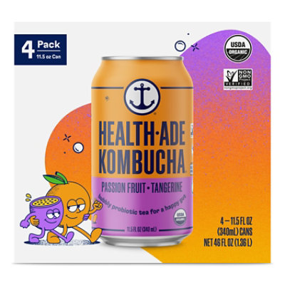 Health Ade Passion Fruit Tangerine Kombucha 4-11.5 Fl. Oz. - Image 5