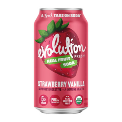 Evolution Fresh Organic Strawberry Vanilla Soda - 12 Fl. Oz. - Image 1