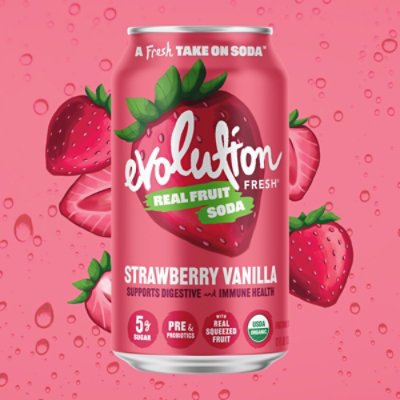 Evolution Fresh Organic Strawberry Vanilla Soda - 12 Fl. Oz. - Image 2