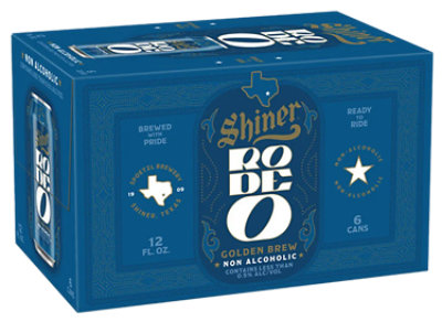 Shiner Rodeo Amber Non-alcoholic 6 Pack In Cans - 12 Fl. Oz. - Image 1