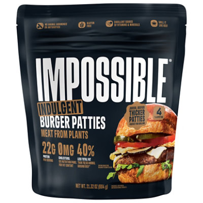 Impossible Indulgent Burger Patties Meat From Plants - 21.32 Oz - Image 3