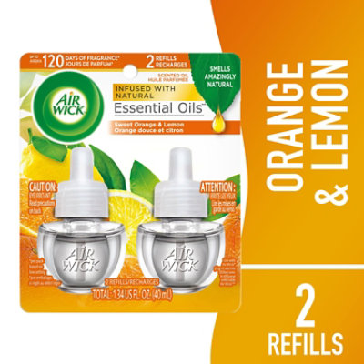 Air Wick Plug In Scented Oil Refills Sweet Orange & Lemon - 2-.67 Fl. Oz. - Image 1
