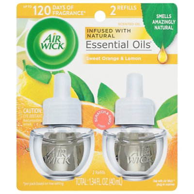 Air Wick Plug In Scented Oil Refills Sweet Orange & Lemon - 2-.67 Fl. Oz. - Image 1