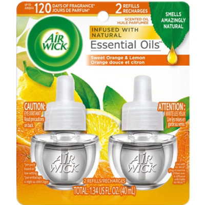 Air Wick Plug In Scented Oil Refills Sweet Orange & Lemon - 2-.67 Fl. Oz. - Image 2