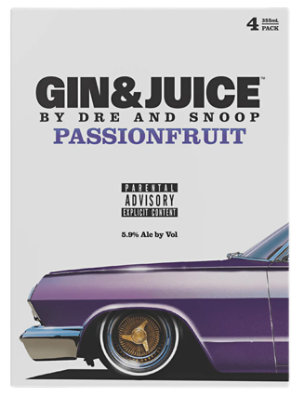 Gin And Juice By Dre And Snoop Passion Fruit  4 Pack - 355 Ml - Image 1