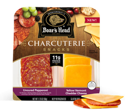 Boars Head Uncured Pepperoni Vermont Cheddar Snack Tray - 1.75 Oz. - Image 5