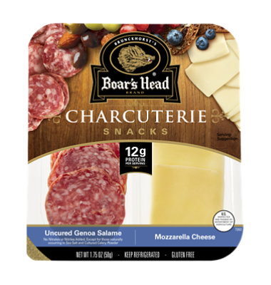 Boars Head Uncured Genoa Salami & Mozzarella Snack Tray - 1.75 Oz.