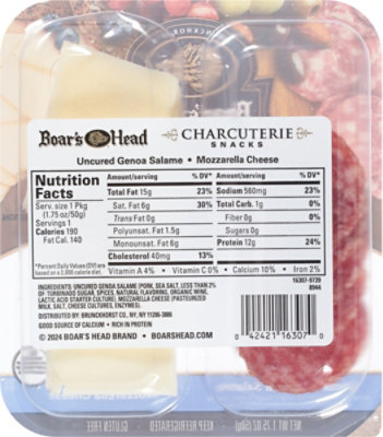 Boars Head Uncured Genoa Salami & Mozzarella Snack Tray - 1.75 Oz. - Image 5