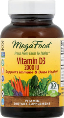 Megafood D3 2000 Iu Vitamins - 30 Count - Image 2