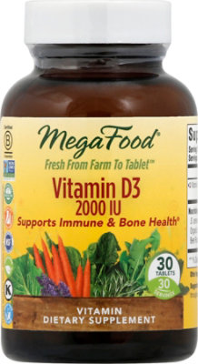 Megafood Vitamin D3 2000 Iu - 30 Count - Image 2