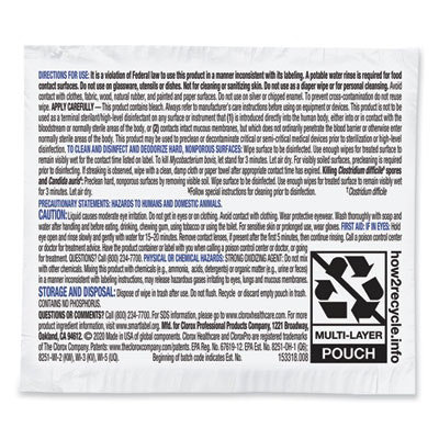 CloroxHth Bleach Germicidal Wipes, 1-Ply, 6.75 x 9, Unscented, White, 50 per Box, 6 Boxes per Carton - Image 2