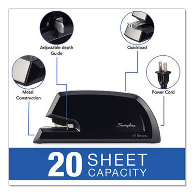 Swingline Commercial Electric Stapler, 20-Sheet Capacity, Black - Image 2