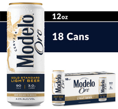 Modelo Oro Mexican Lager In Cans 18-12 Fl. Oz. - Image 1