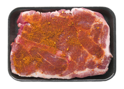 Pork Shoulder Steak Bone In Cajun Sprinkle Seasoning - LB - Image 1