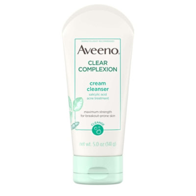 Aveeno Active Naturals Clear Complexion Cream Cleanser, 5 Oz - Image 1