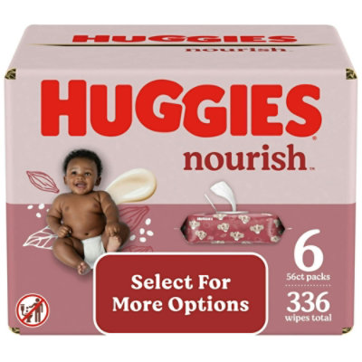 Huggies Nourish Scented Baby Wipes, 6 Pack, 336 Total Ct (Select For More Options) - Image 1