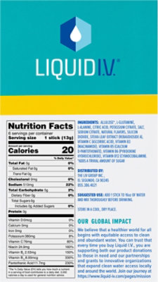 Liquid I.V. Hydration Multiplier Sugar Free Rainbow Sherbert Electrolyte Powder Drink Mix - 6 Count - Image 6