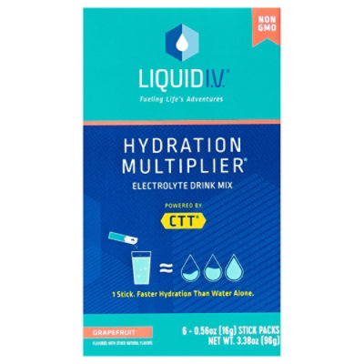 Liquid I.V. Hydration Multiplier Grapefruit Electrolyte Powder Packet Drink Mix - 6 Count - Image 1