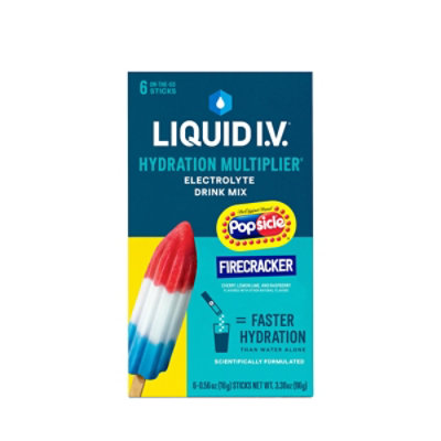 Liquid I.V. Hydration Multiplier Popsicle Firecracker Electrolyte Powder Drink Mix - 6 Count - Image 2